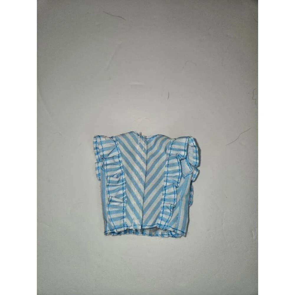 Barbie Doll Sanrio Shirt Blue and White Striped Keroppi Ruffles